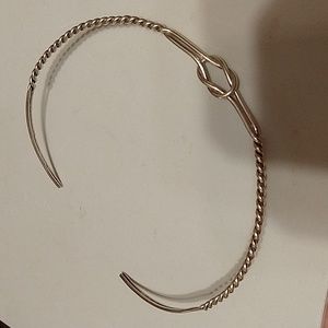 Unique twist knot collar necklace choker sterling silver 925 vintage